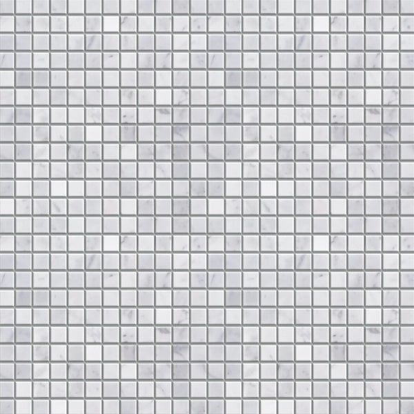Carrara White 12-in x 12-in Polished Marble Mosaic Floor and Wall Tile( 5 sq. ft. /Box )