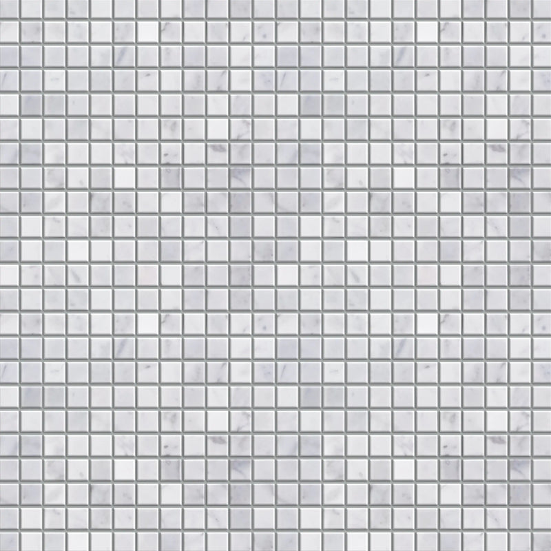 Carrara White 12-in x 12-in Polished Marble Mosaic Floor and Wall Tile( 5 sq. ft. /Box )