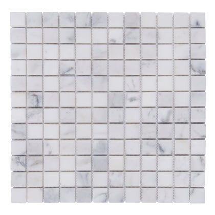 Carrara White 12-in x 12-in Polished Marble Mosaic Floor and Wall Tile( 5 sq. ft. /Box )