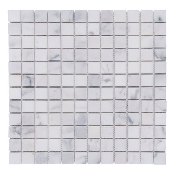 Carrara White 12-in x 12-in Polished Marble Mosaic Floor and Wall Tile( 5 sq. ft. /Box )