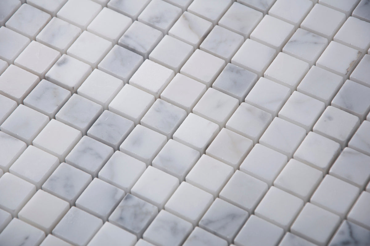 Carrara White 12-in x 12-in Polished Marble Mosaic Floor and Wall Tile( 5 sq. ft. /Box )