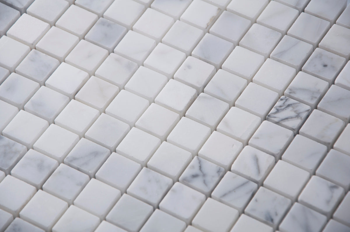 Carrara White 12-in x 12-in Polished Marble Mosaic Floor and Wall Tile( 5 sq. ft. /Box )