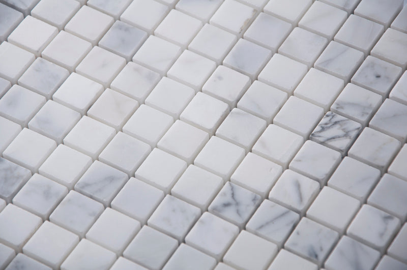 Carrara White 12-in x 12-in Polished Marble Mosaic Floor and Wall Tile( 5 sq. ft. /Box )