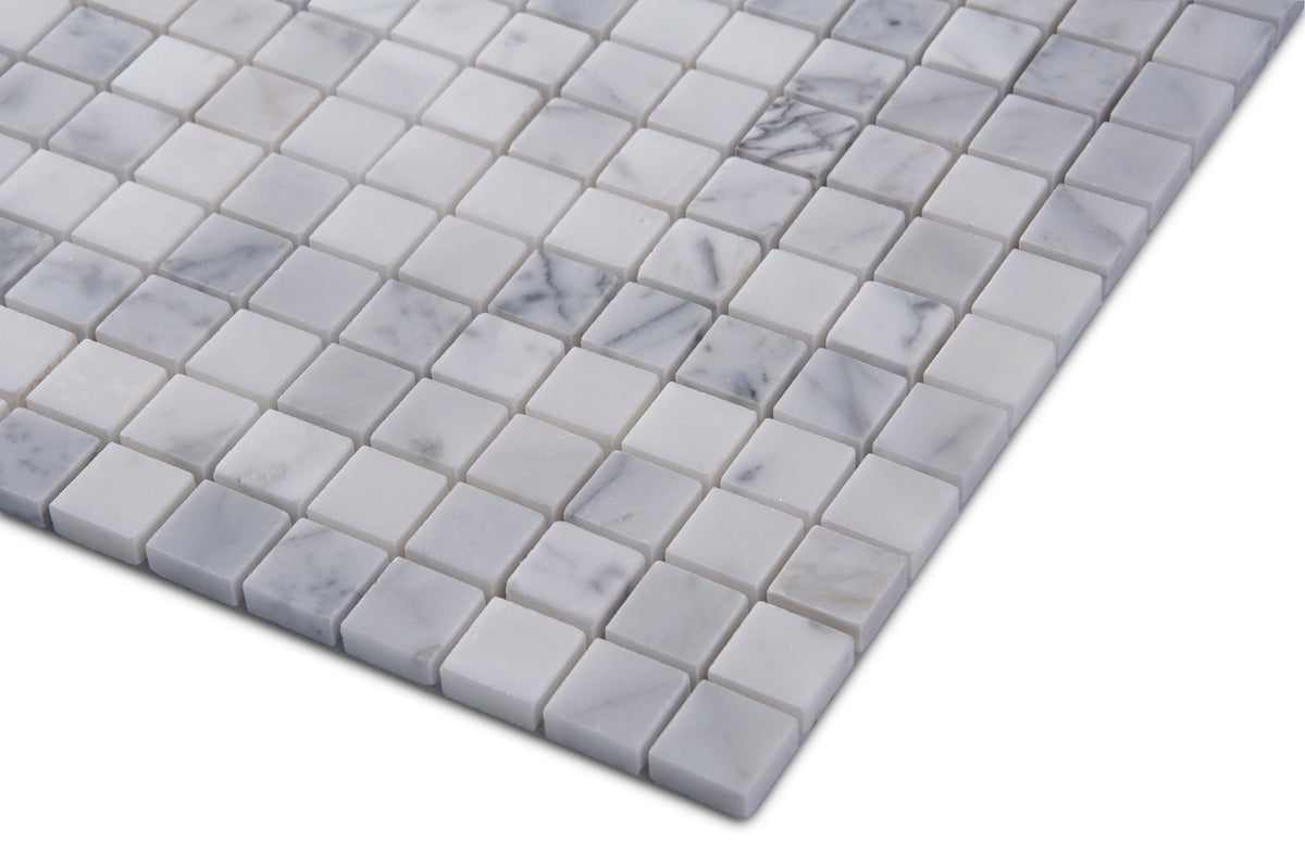 Carrara White 12-in x 12-in Polished Marble Mosaic Floor and Wall Tile( 5 sq. ft. /Box )