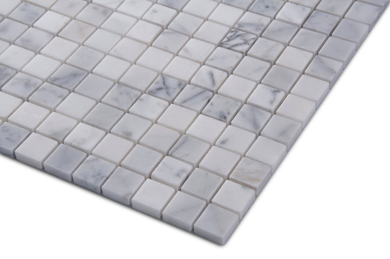 Carrara White 12-in x 12-in Polished Marble Mosaic Floor and Wall Tile( 5 sq. ft. /Box )