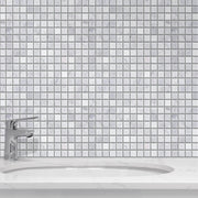 1-in Oriental White 12-in x 12-in Polished Marble Mosaic Floor and Wall Tile( 5 sq. ft. /Box )