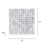 Carrara White 12-in x 12-in Polished Marble Mosaic Floor and Wall Tile( 5 sq. ft. /Box )