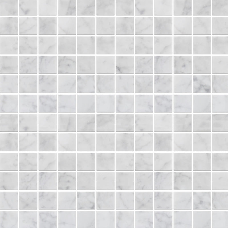 Carrara White 12-in x 12-in Polished Marble Mosaic Floor and Wall Tile( 5 sq. ft. /Box )