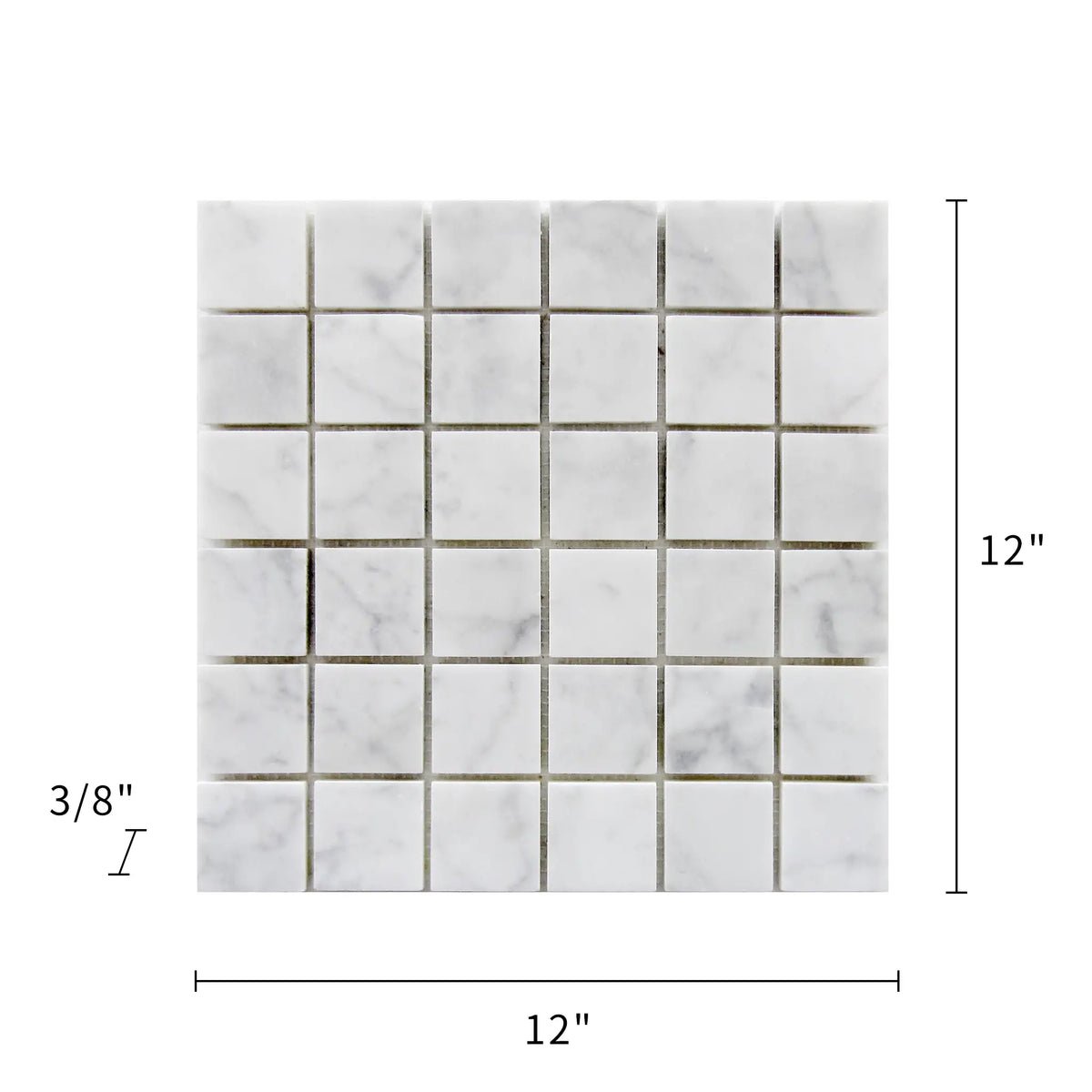 Carrara White 12-in x 12-in Polished Marble Mosaic Floor and Wall Tile( 5 sq. ft. /Box )