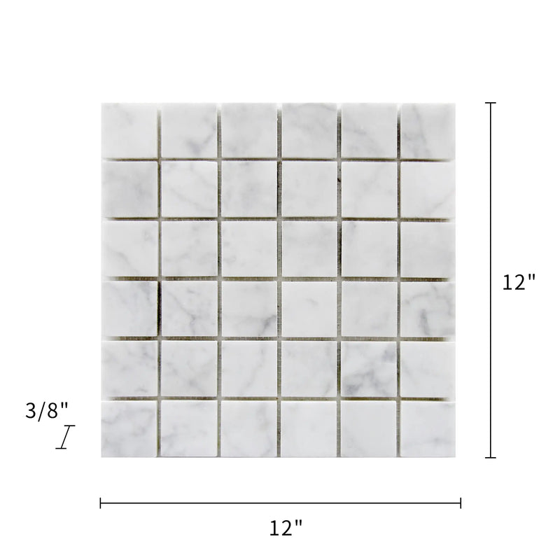 Carrara White 12-in x 12-in Polished Marble Mosaic Floor and Wall Tile( 5 sq. ft. /Box )