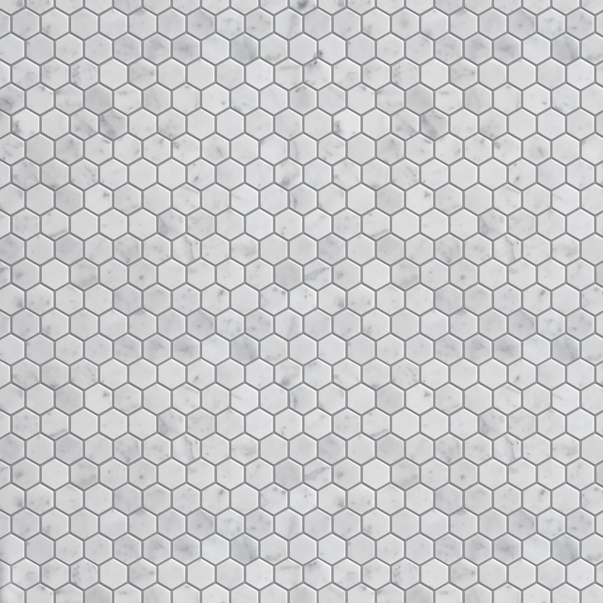 1-in Carrara White Hexagon 12-in x 11-in Polished Marble Mosaic Floor and Wall Tile( 4.6 sq. ft. /Box )