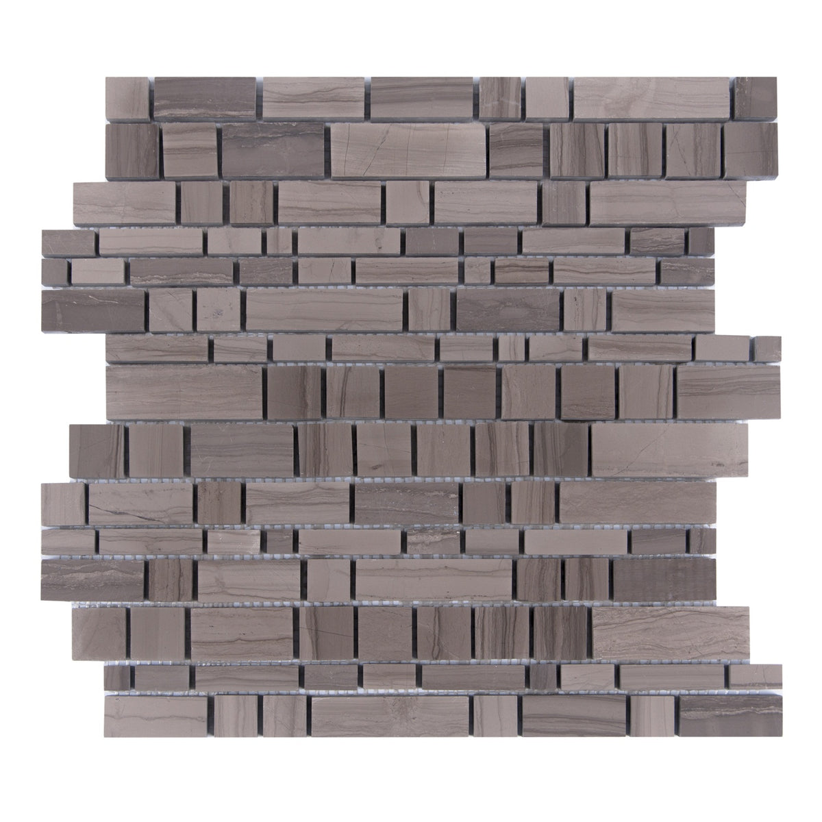 Athens Gray Multi-Square 12-in x 12-in Honed Mosaic Wall Tile( 5 sq. ft. /Box )
