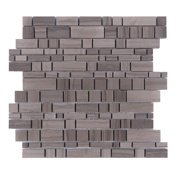 Athens Gray Multi-Square 12-in x 12-in Honed Mosaic Wall Tile( 5 sq. ft. /Box )
