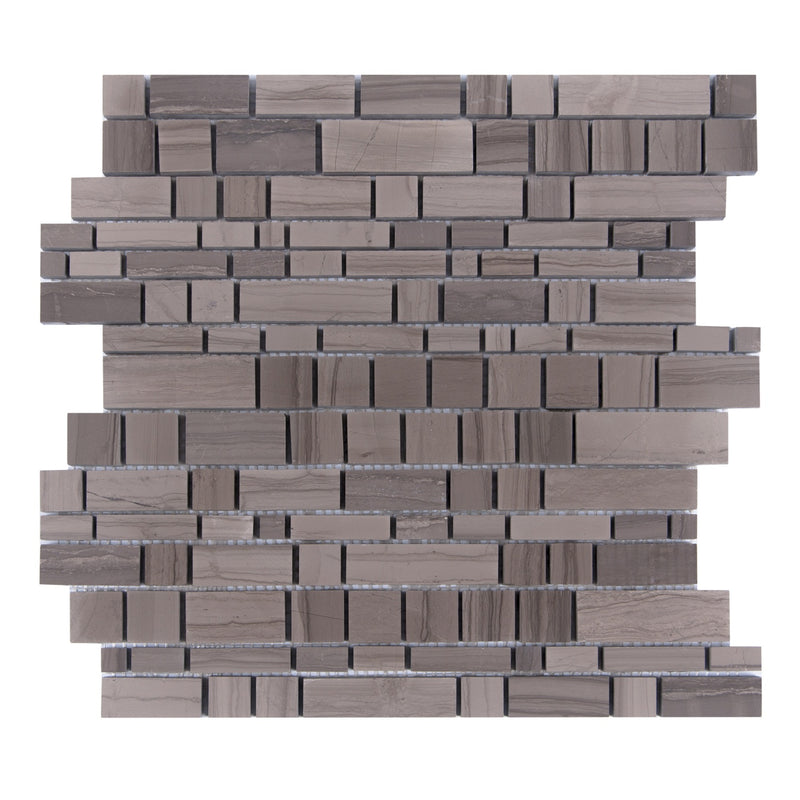 Athens Gray Multi-Square 12-in x 12-in Honed Mosaic Wall Tile( 5 sq. ft. /Box )