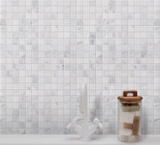 Carrara White 12-in x 12-in Polished Marble Mosaic Floor and Wall Tile( 5 sq. ft. /Box )