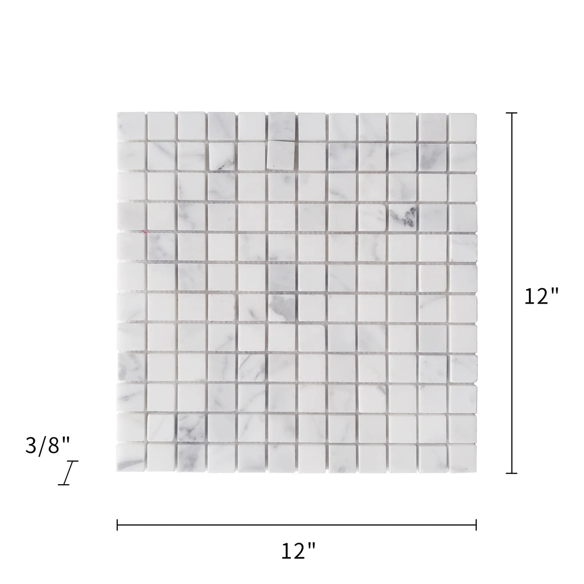 1-in Oriental White 12-in x 12-in Polished Marble Mosaic Floor and Wall Tile( 5 sq. ft. /Box )