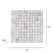 1-in Oriental White 12-in x 12-in Polished Marble Mosaic Floor and Wall Tile( 5 sq. ft. /Box )