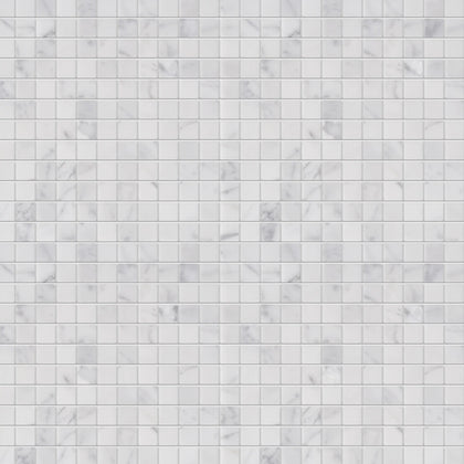 1-in Oriental White 12-in x 12-in Polished Marble Mosaic Floor and Wall Tile( 5 sq. ft. /Box )