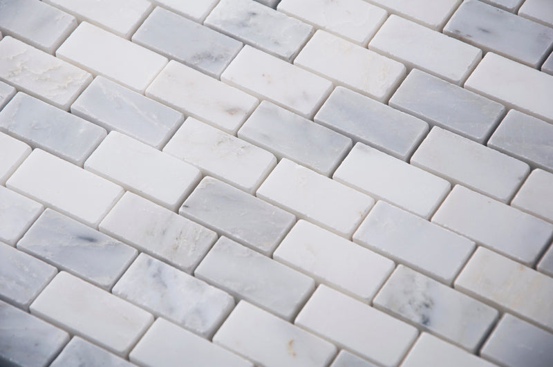 Oriental White 12-in x 11-in Polished Marble Mosaic Wall Tile( 4.6 sq. ft. /Box )
