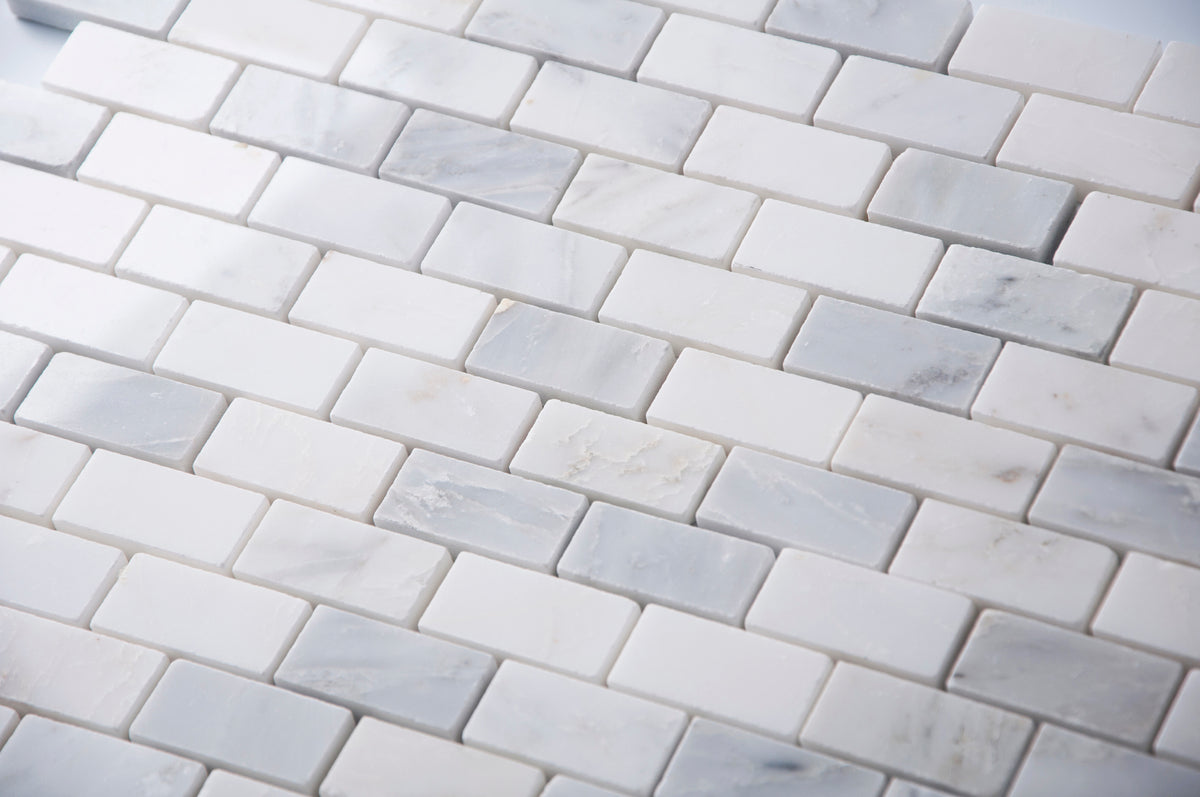 Oriental White 12-in x 11-in Polished Marble Mosaic Wall Tile( 4.6 sq. ft. /Box )
