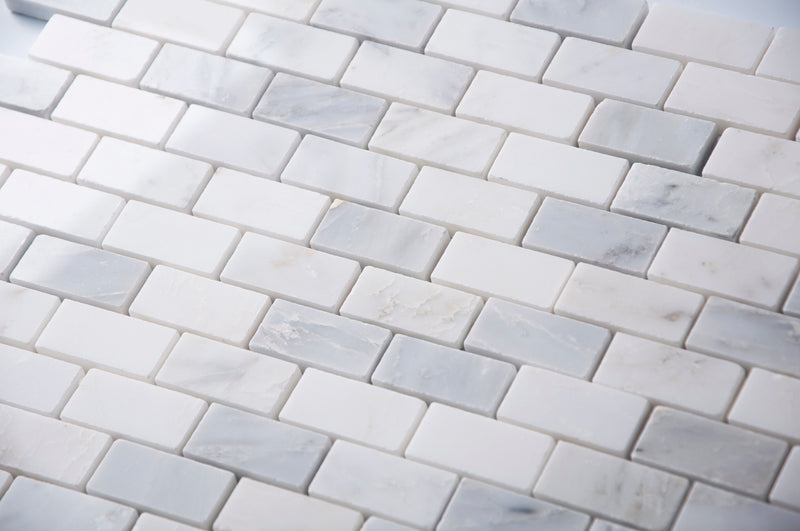 Oriental White 12-in x 11-in Polished Marble Mosaic Wall Tile( 4.6 sq. ft. /Box )