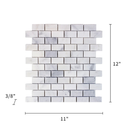 Oriental White 12-in x 11-in Polished Marble Mosaic Wall Tile( 4.6 sq. ft. /Box )