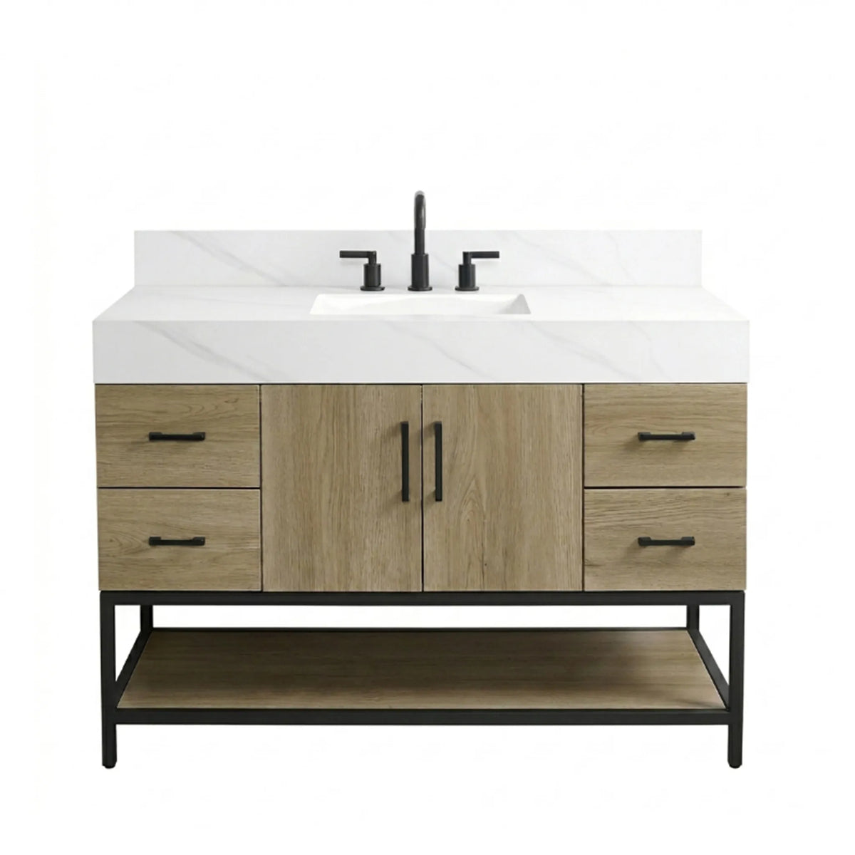Utopia 48" Freestanding Bathroom Vanity with Calacatta Sintered Stone Top