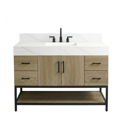 Utopia 48" Freestanding Bathroom Vanity with Calacatta Sintered Stone Top