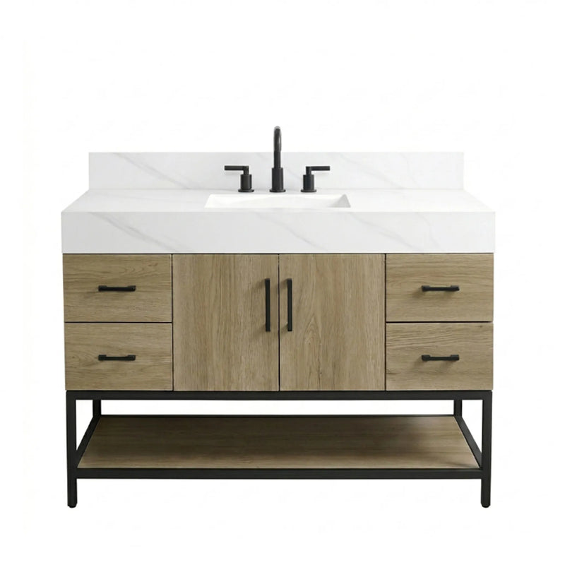 Utopia 48" Freestanding Bathroom Vanity with Calacatta Sintered Stone Top