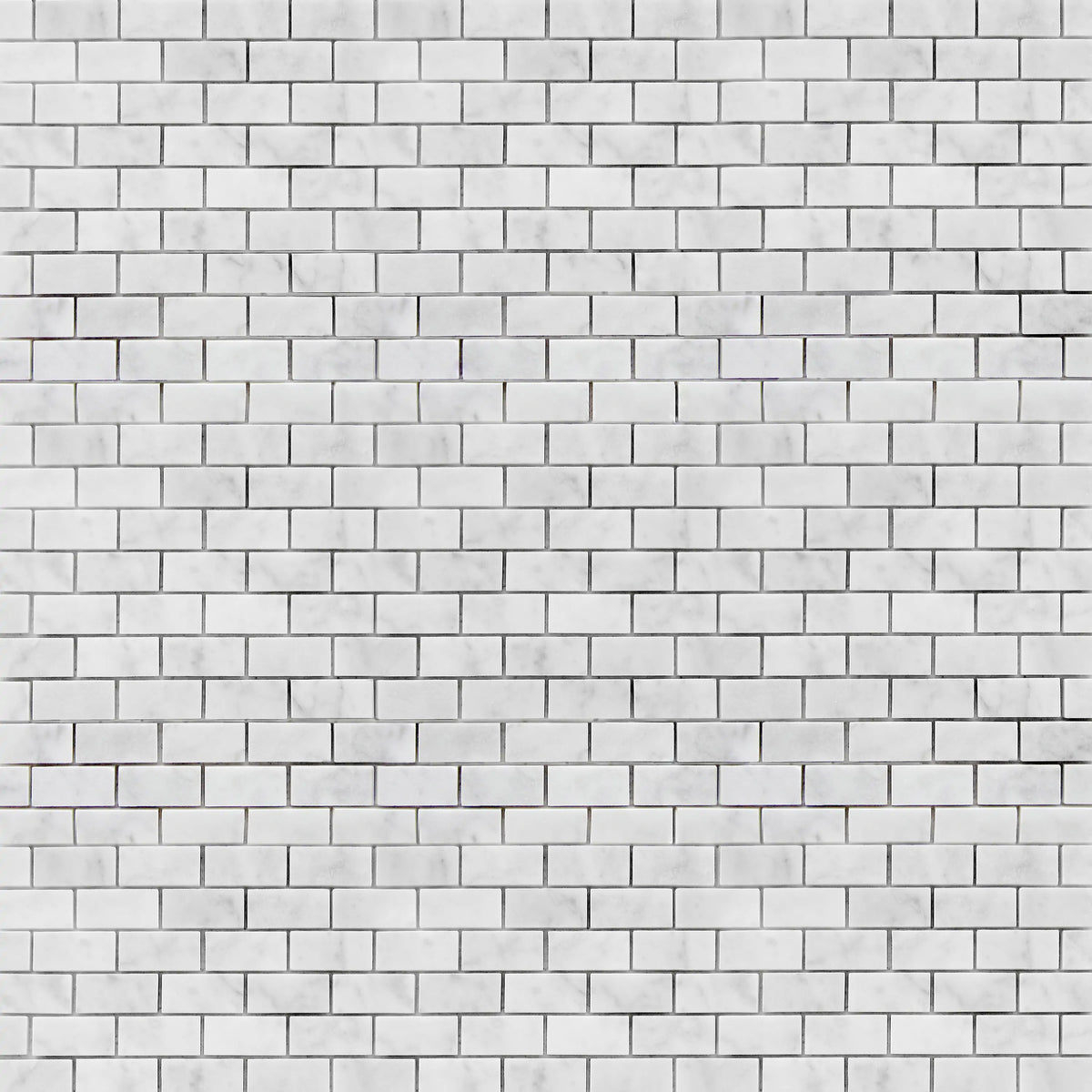 Carrara White 12-in x 11-in Polished Brick Marble Mosaic Floor and Wall Tile( 4.6 sq. ft. /Box )