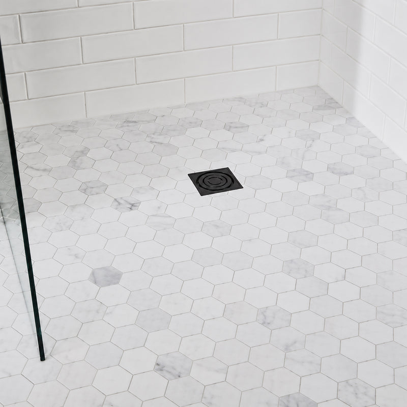 2-in Carrara White Hexagon 12-in x 12-in Polished Marble Mosaic Floor and Wall Tile( 5 sq. ft. /Box )