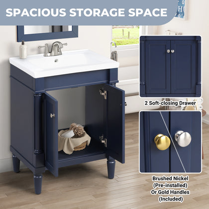 Torino 24" Bathroom Vanity in Navy Blue