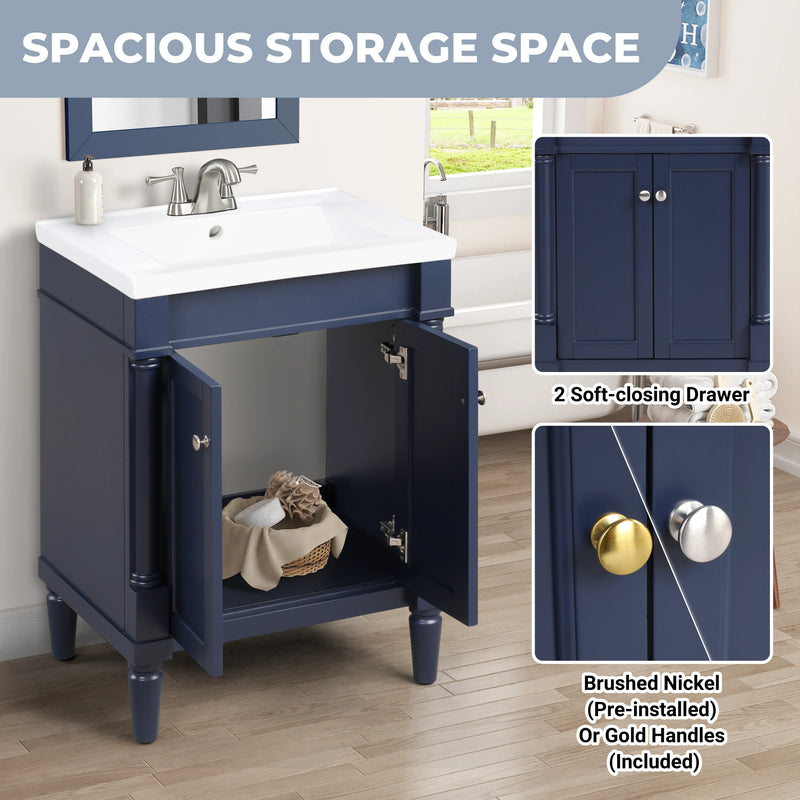 Torino 24" Bathroom Vanity in Navy Blue