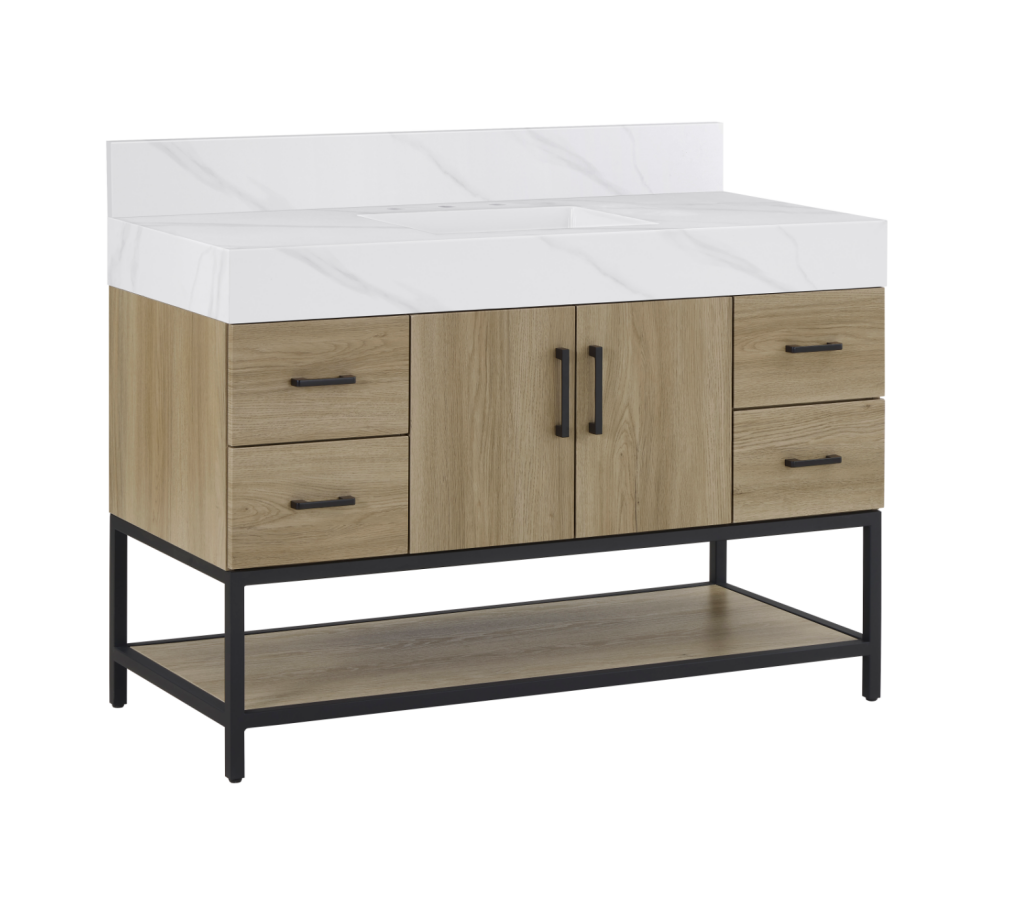 Utopia 48" Vanity in Dark Oak with Calacatta Sintered Stone Top
