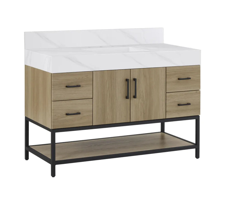 Utopia 48" Freestanding Bathroom Vanity with Calacatta Sintered Stone Top