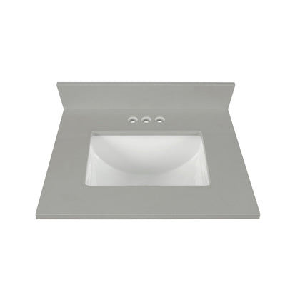 25" Earth Gray Quartz Vanity Top with Sink