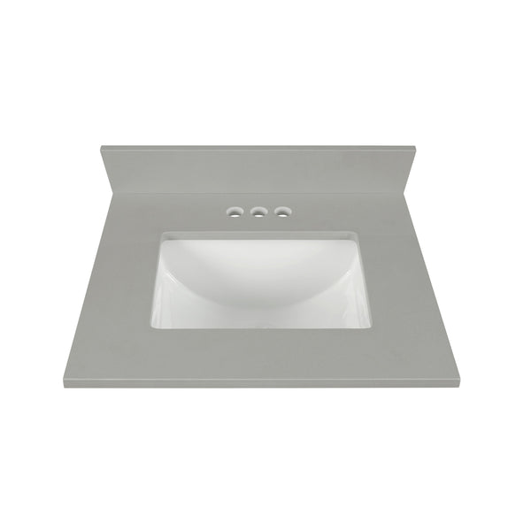 25“ Earth Gray Quartz Vanity Top with Sink