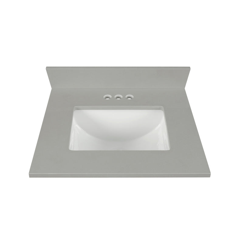 25“ Earth Gray Quartz Vanity Top with Sink