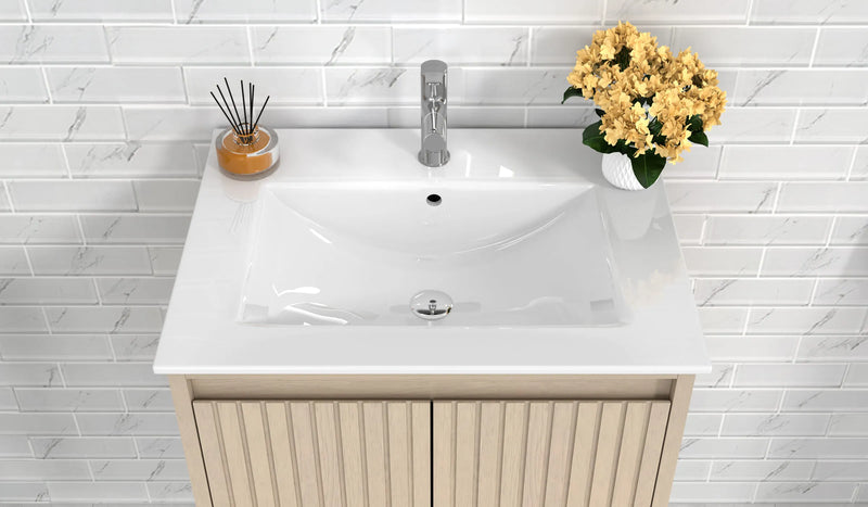 WM-Mena 24" Single Vanity With Porcelain Top