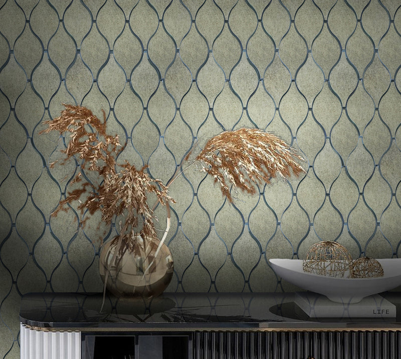 Soft Harmony Feathers Antique Mirror Glass Mosaic Wall Tile - Sample (Product Shown is Full Size)