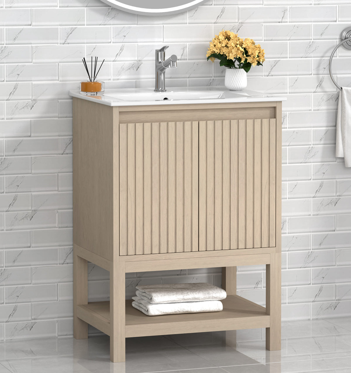Mena 24" Single Vanity With Porcelain Top