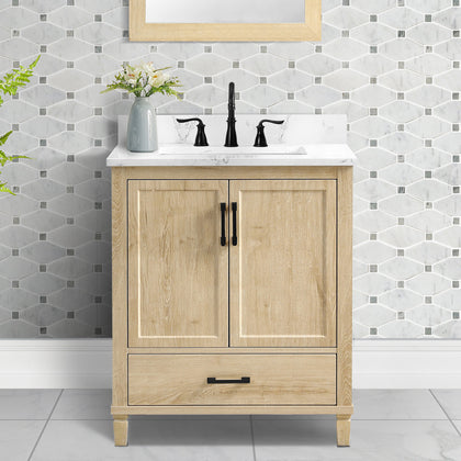 Hardin 30" Single Vanity With Carrara White Engineered Stone Top