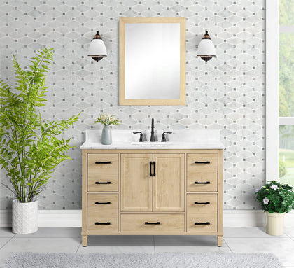 Hardin 48" Single Vanity With Carrara Engineered Stone Top