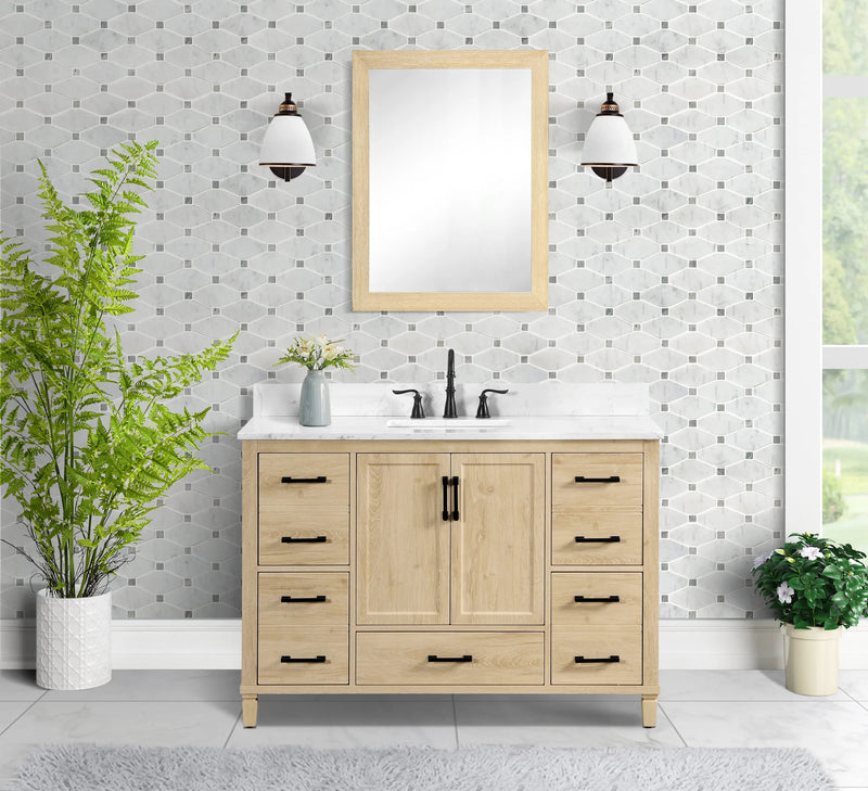 Hardin 48" Single Vanity With Carrara Engineered Stone Top