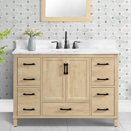 Hardin 48" Single Vanity With Carrara Engineered Stone Top