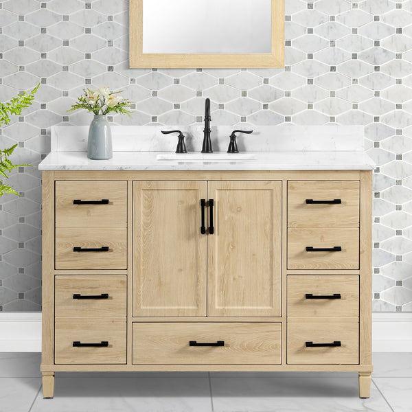 Hardin 48" Single Vanity With Carrara white Engineered Stone Top