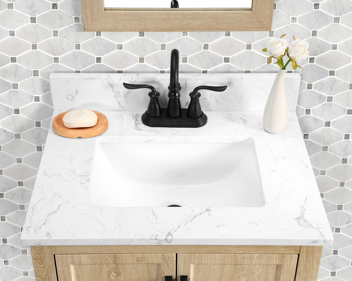 Hardin 24" Single Vanity With Carrara White Engineered Stone Top