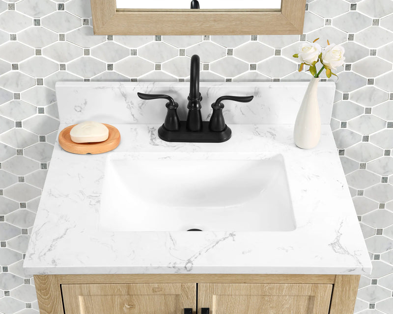 Hardin 24" Single Vanity With Carrara White Engineered Stone Top