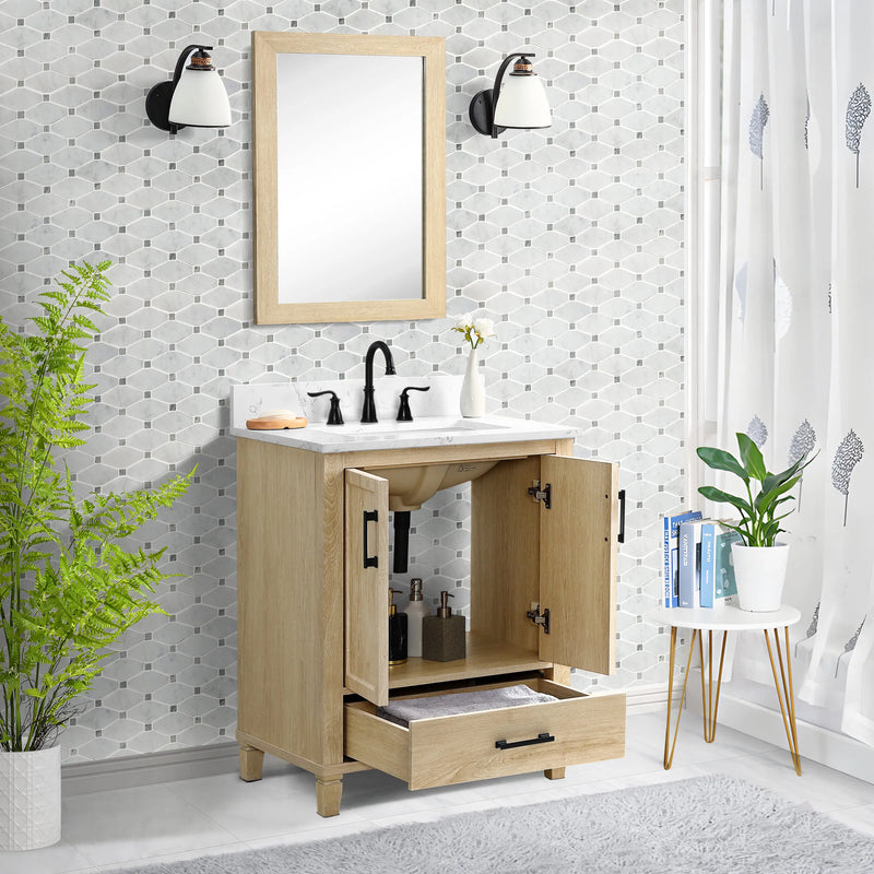 Hardin 30" Single Vanity With Carrara White Engineered Stone Top