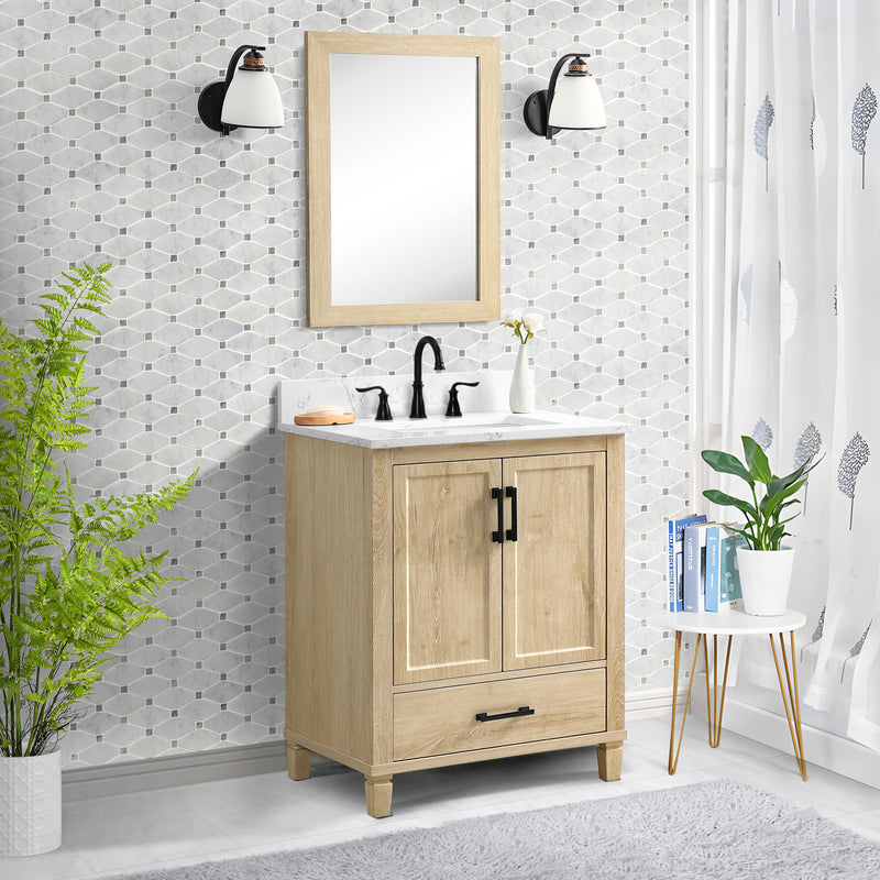 Hardin 30" Single Vanity With Carrara White Engineered Stone Top